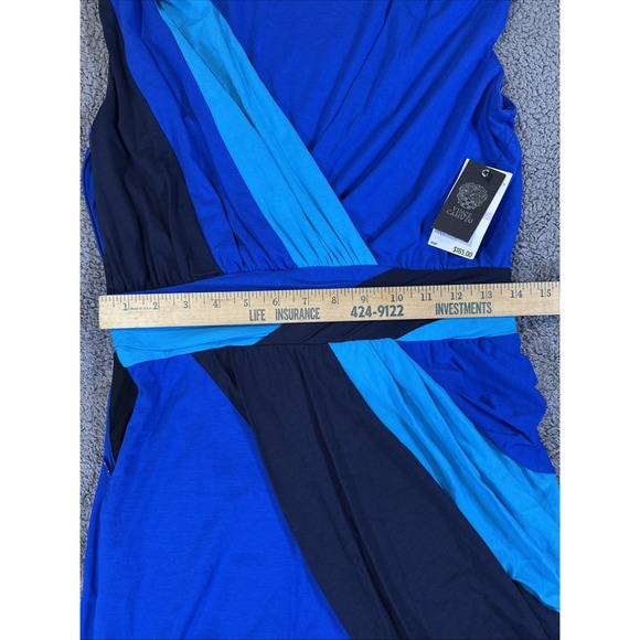 New With Tags Vince Camuto Blue Fitted Sleeveless Knee Length Dress Size 6 - Picture 7 of 9